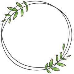 Doodle wreath frame transparent png