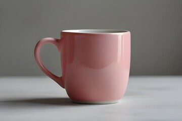 A pink clay mug on white background generative AI