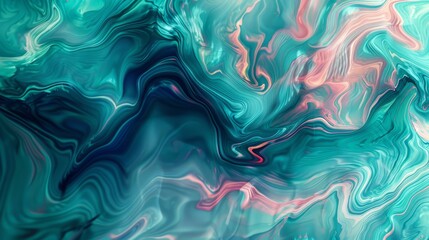 Abstract background. Colorful twisted shapes in motion. Digital art for posters, flyers, banner backgrounds, and design elements. Soft textures on an teal and blue color background. - obrazy, fototapety, plakaty