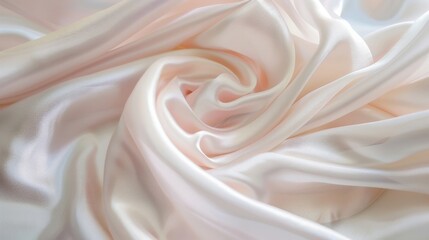 Fototapeta premium Cream white silk forming soft waves, styled in high definition to portray a serene and premium quality.