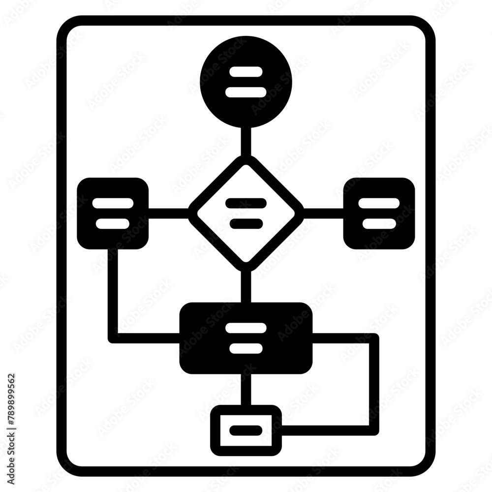Poster algorithm vector icon solid line style. perfect for website, application, commerce, presentation, lo