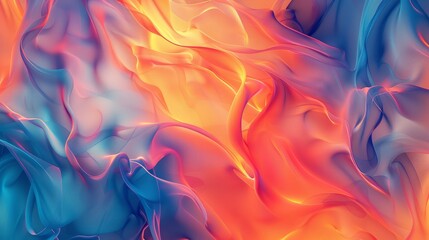 Abstract background. Colorful twisted shapes in motion. Digital art for posters, flyers, banner backgrounds, and design elements. Soft textures on an orange and blue color background. - obrazy, fototapety, plakaty
