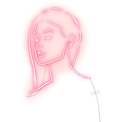 Feminine neon sign design resource transparent png