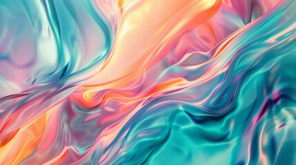 Fototapeta premium Abstract background. Colorful twisted shapes in motion. Digital art for posters, flyers, banner backgrounds, and design elements. Soft textures on an teal and blue color background.