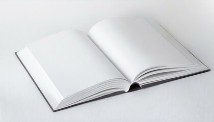 White Background Square Catalogue Mockup: Opened Blank Design