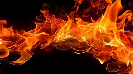 Bright and dynamic fire flames, cut out