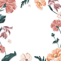 Colorful floral frame design element