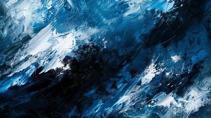 Abstract watercolor paint background by deep blue color black and white with liquid fluid texture painting for backdrop