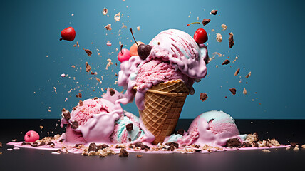 Delicious ice cream explosion, cut out