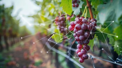 Wine vineyards and sensor network circuits optimizing grape growth