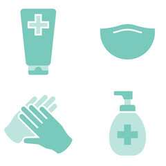 Coronavirus medical equipment element set transparent png
