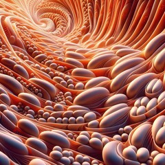 Obraz premium Radiant Swirls: An Abstract Explosion of Red and Orange Hues in a Dark Ambiance