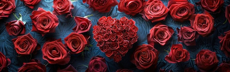 Romantic Love Shape Roses in Bloom