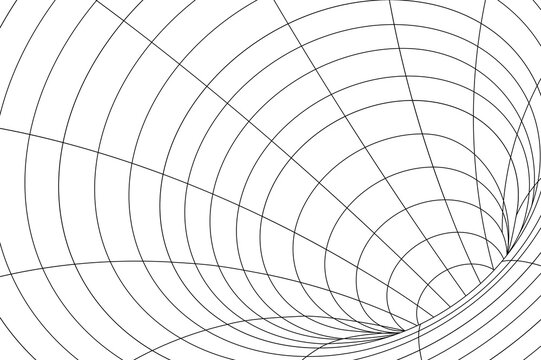 3D Grid wormhole illusion design element