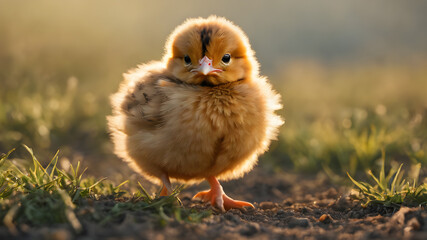 baby chicken in the grass