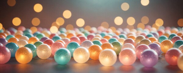 Cosmic Marbles with Bokeh Lights Background