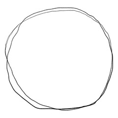 Round doodle frame png sticker