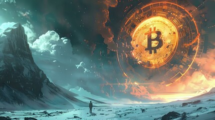 The Future of Money: A Futuristic Artwork Depicting the Impact of Digital Currency