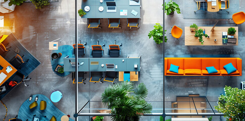 Modern Office Interior Design with Open Workspace.