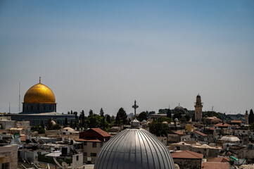 Naklejka premium View on the landmarks of Jerusalem Old City,