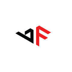 Initial BF logo design vector in geometric shape - obrazy, fototapety, plakaty