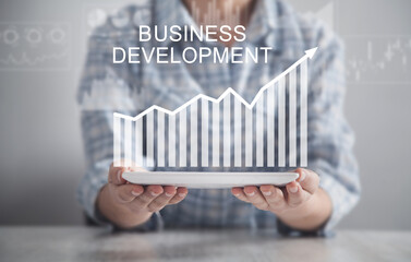 Business Development concept with a growth graph. Strategy. Growth