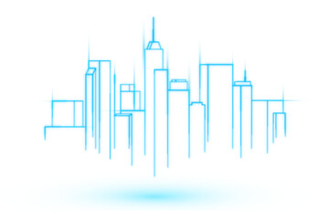 Png construction technology transparent skyline of city graphic