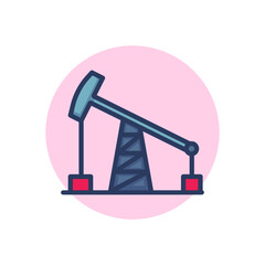 Pump for oil extraction line icon. Production, technology, power outline sign. Oil and gas industry concept. Vector illustration symbol element for web design and apps