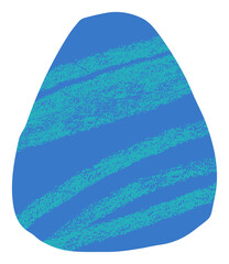 Abstract blue cut out blob shape, transparent background. Organic rounded pebble shape collage textured vector element.