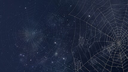 spider web with dew - obrazy, fototapety, plakaty