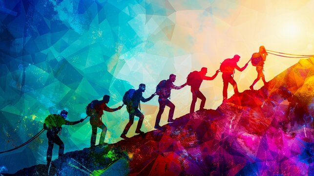 An artists interpretation of a successful team dynamic