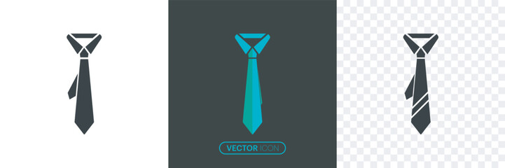 Tie icon in trendy flat style.Necktie and neckcloth symbol.Simple Tie icon on white and transparent background.professional necktie line symbol.Vector illustration
