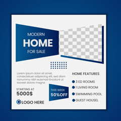 real estate ad banner social media post design 