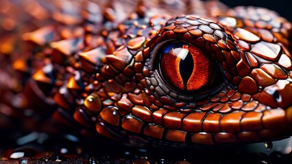 Fototapeta premium Texture of reptilian scales up close.