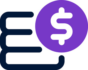 coin icon. vector dual tone icon for your website, mobile, presentation, and logo design.