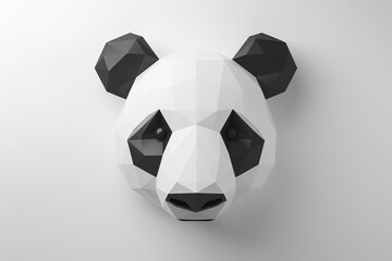 Aesthetic minimalism at its finest, with a black and white panda face on a white background, captured in HD.
