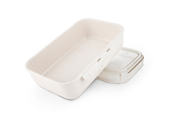 plastic transparent food container isolated on white background