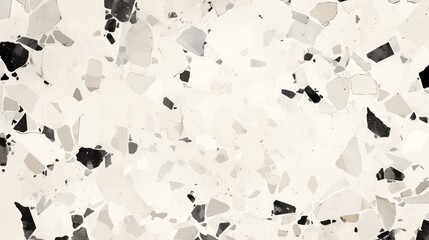 An eye catching geometric background featuring a abstract pattern of black shabby spots and blots against a crisp white backdrop This vibrant 2d illustration resembles a mosaic wit - obrazy, fototapety, plakaty