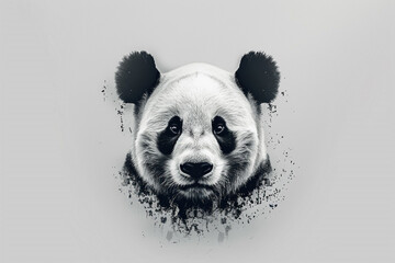 Aesthetically pleasing image showcasing the beauty of simplicity, with a black and white panda face...
