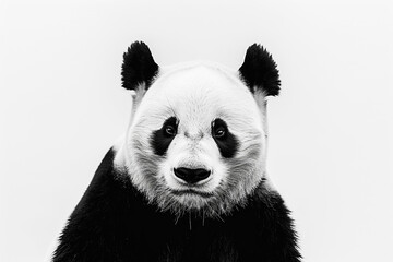 Aesthetically pleasing image showcasing the beauty of simplicity, with a black and white panda face...