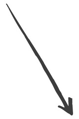 Png doodle down right arrow in black sticker