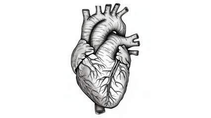 comic book style art of an anatomical heart, in black lines, no color. Exactly like you’d find in a marvel comic book