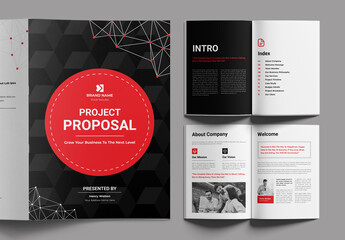 Black And Red Color Project Proposal - obrazy, fototapety, plakaty