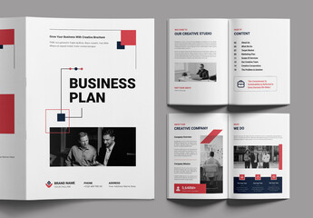 Business Plan Layout With Red Accents