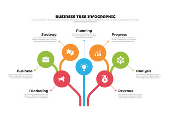 Business Tree Infograpic - obrazy, fototapety, plakaty