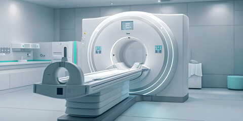 MRI or CT Scan medical diagnosis machine background - Ai Generated