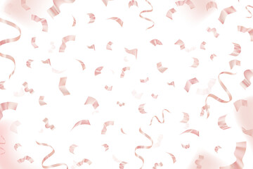 Png pink gold ribbons 3D border on transparent background for birthday celebration