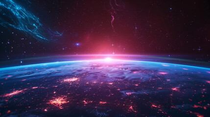 Obraz premium Communication technology Global world network background