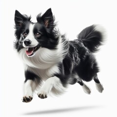 Image of isolated border collie against pure white background, ideal for presentations
