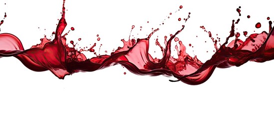 Red liquid splashing on white surface